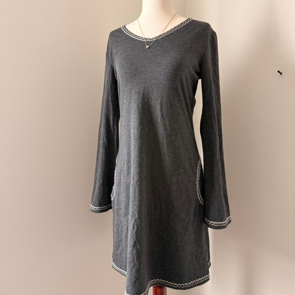 Max Studio Grey Shift Dress Long sleeve Size XS